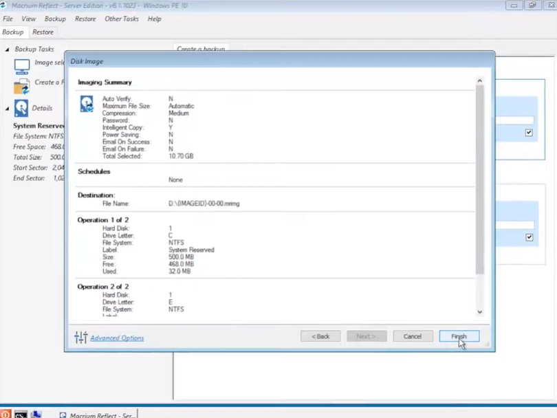 screenshot of Macrium Deployment Kit